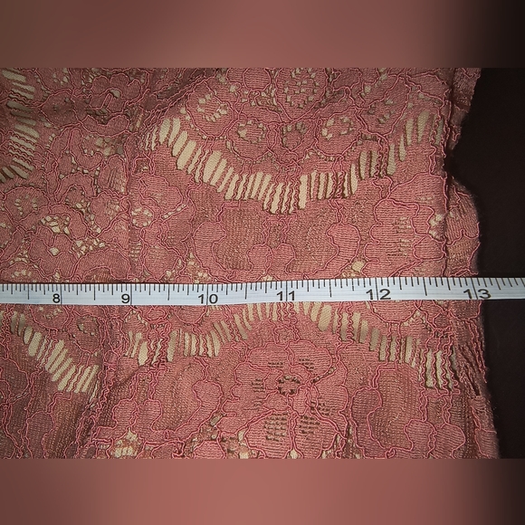 Francesca's V-Neck Low Back Dusty Rose Pink Lace Tulle Dress Size Small - Picture 15 of 16